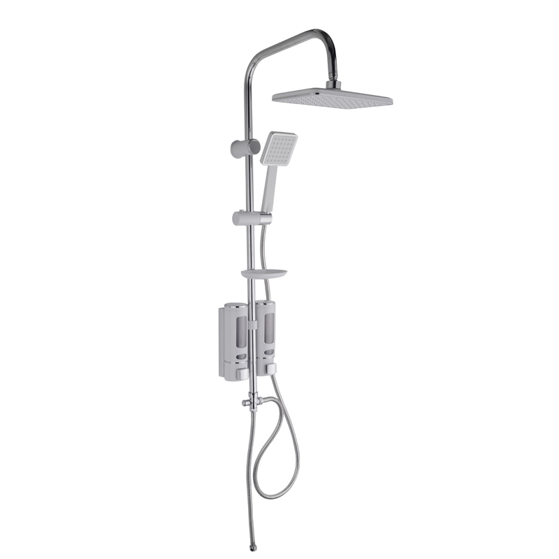 Adjustable slide rod aluminized shower set