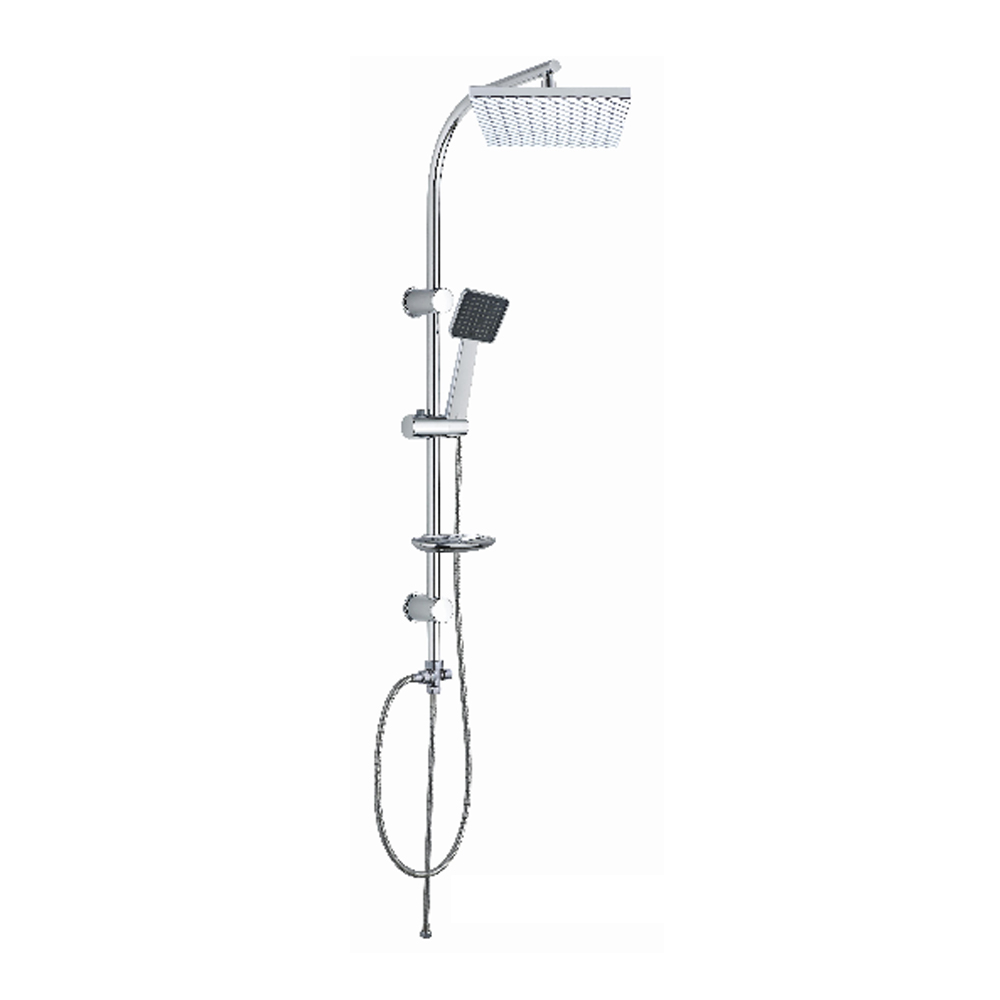 Straight rod removable square shower set