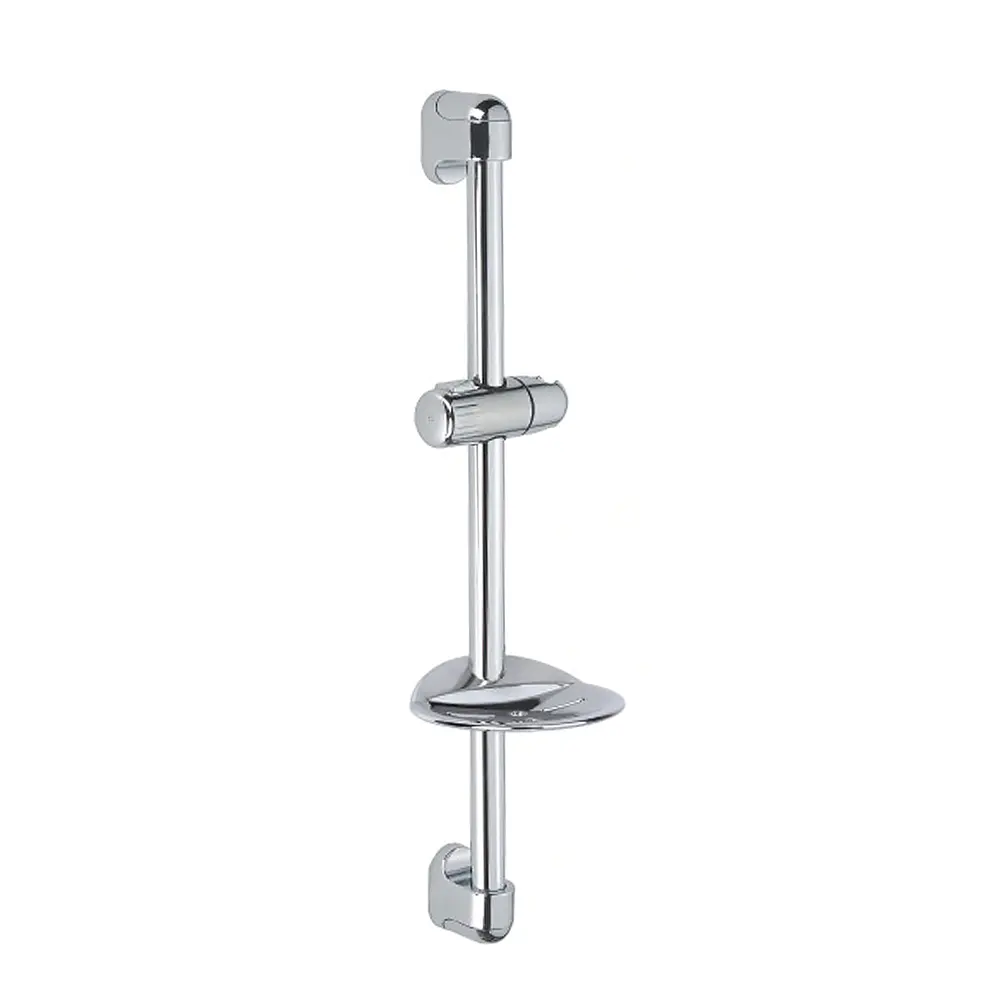 Circular Tube Wall Mounted Shower Slide Bar with Tray