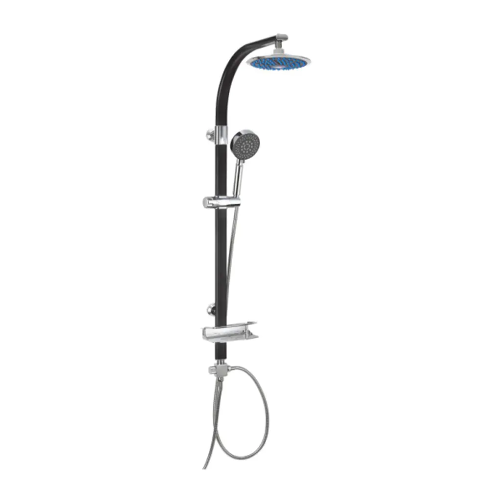 Black aluminum plated adjustable shower set