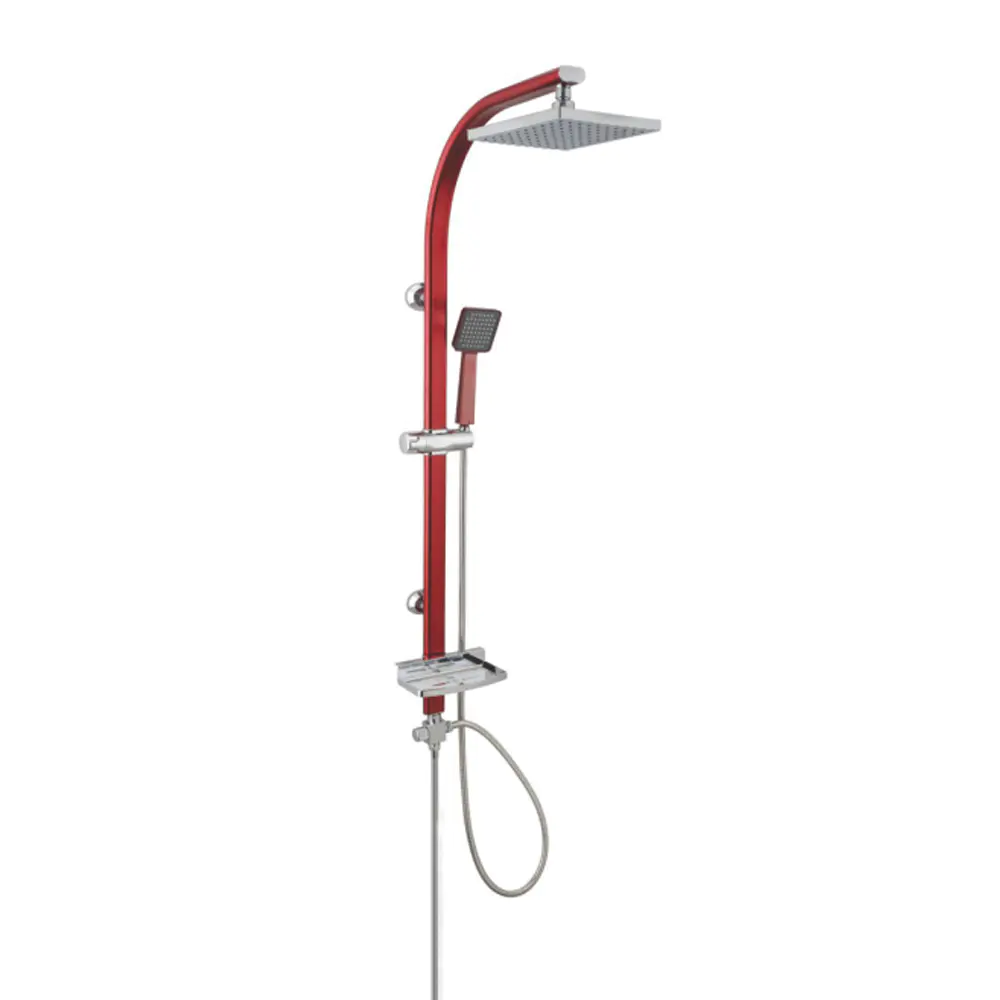 Bathroom wall mounted straight bar shower