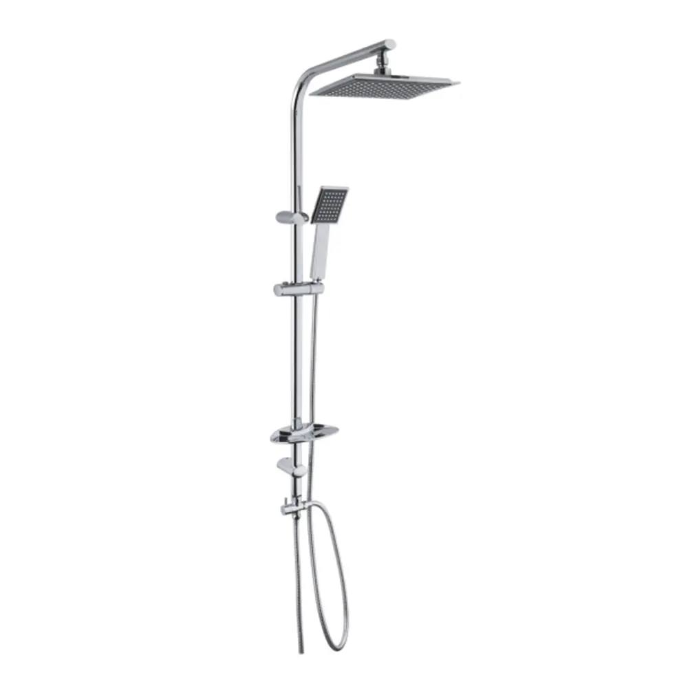 Single function square slide rod shower set