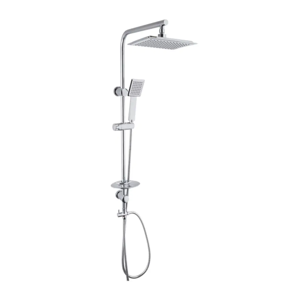 High pressure adjustable slide rod shower set