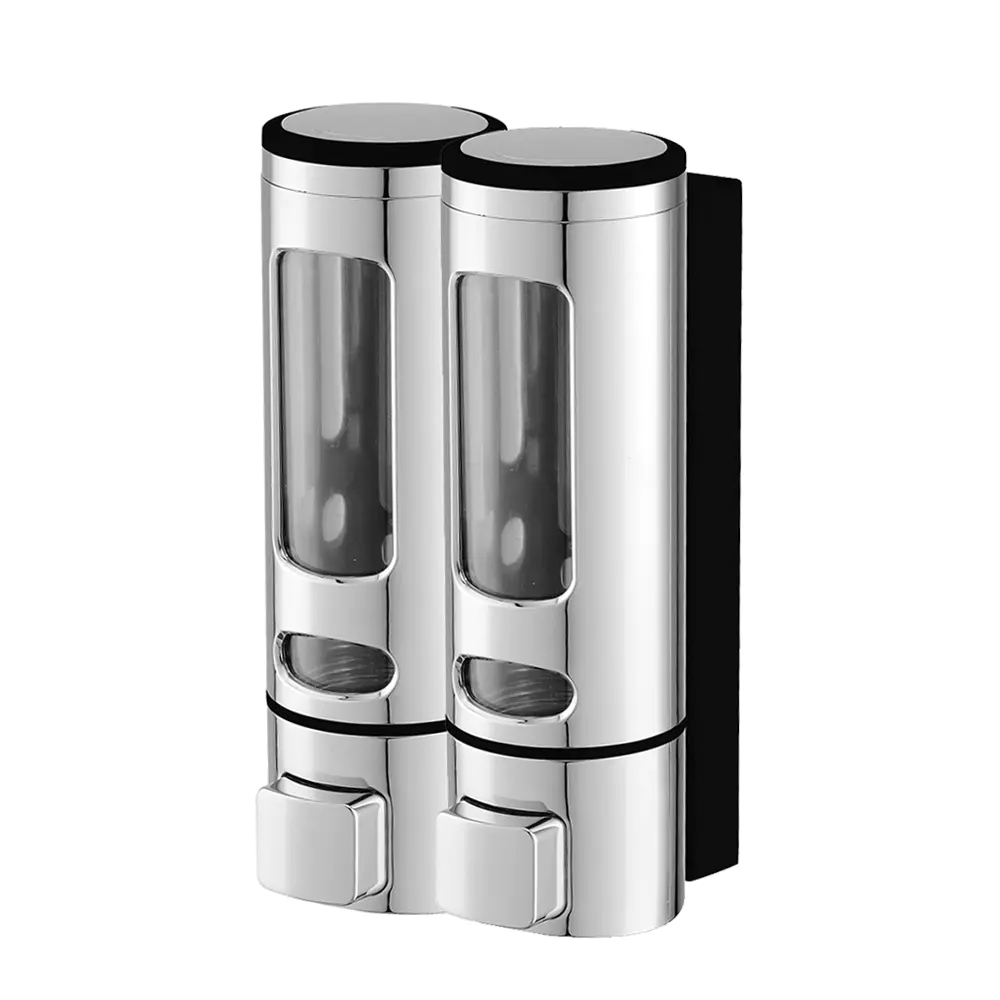 Wall mounted double head ABS plastic manual soap dispenser
